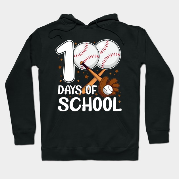 100 Days of School Baseball Coach Baseball Student Men Women Hoodie by Gendon Design